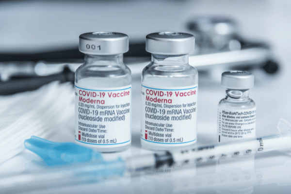 Moderna and Pfizer COVID-19 Vaccine Vials
