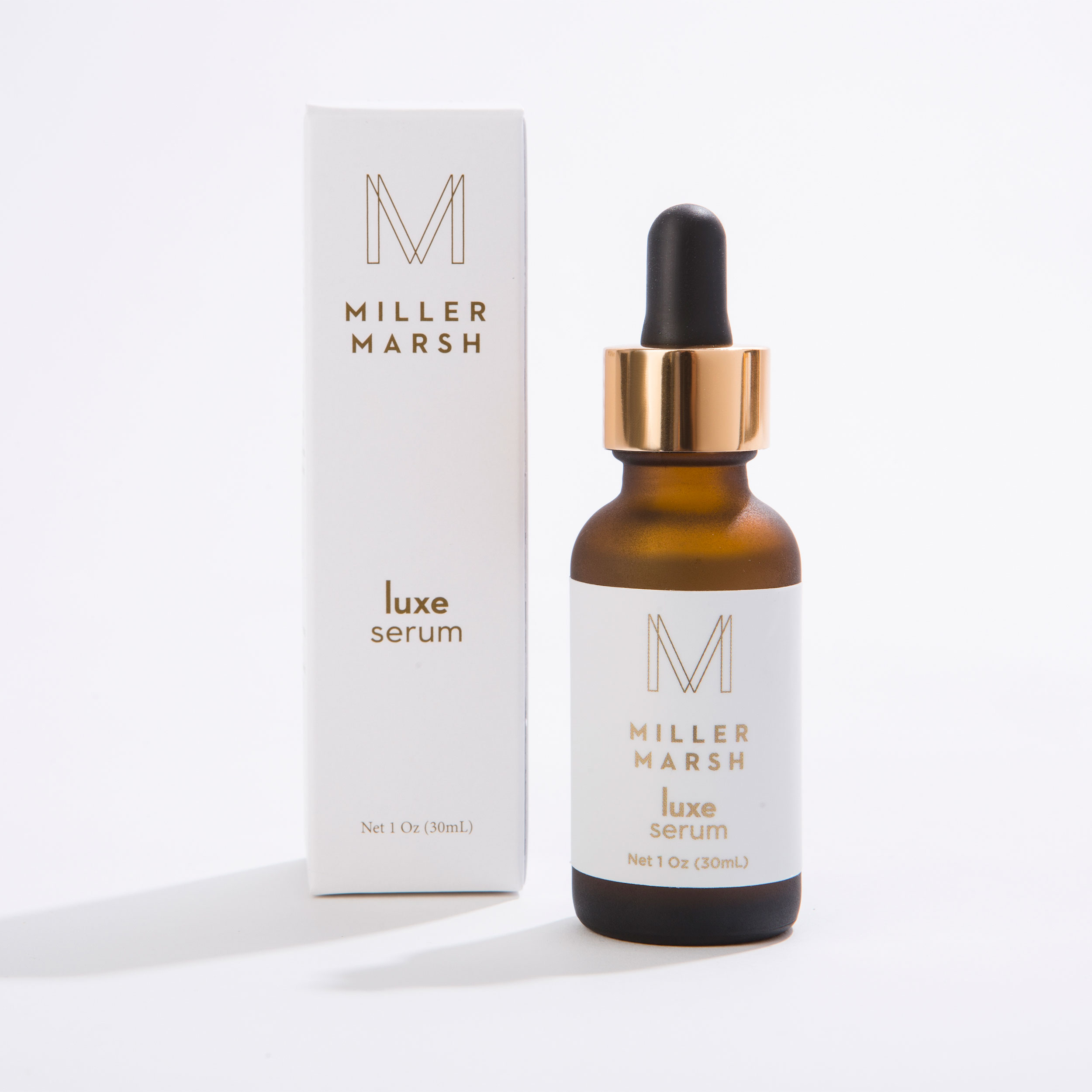 Miller Marsh Cosmetics Luxe Serum. 1 oz bottle with dropper.