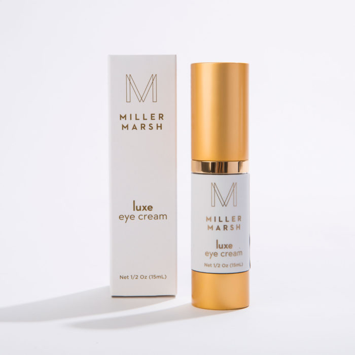 Miller Marsh Cosmetics Luxe Eye Cream. Half oz bottle with pump.