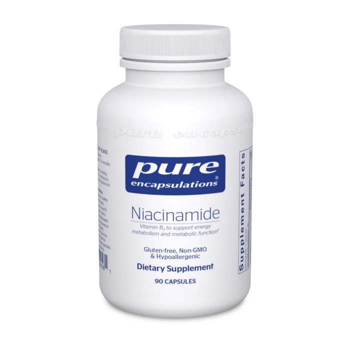 Niacinamide Supplement Bottle, 90 capsules