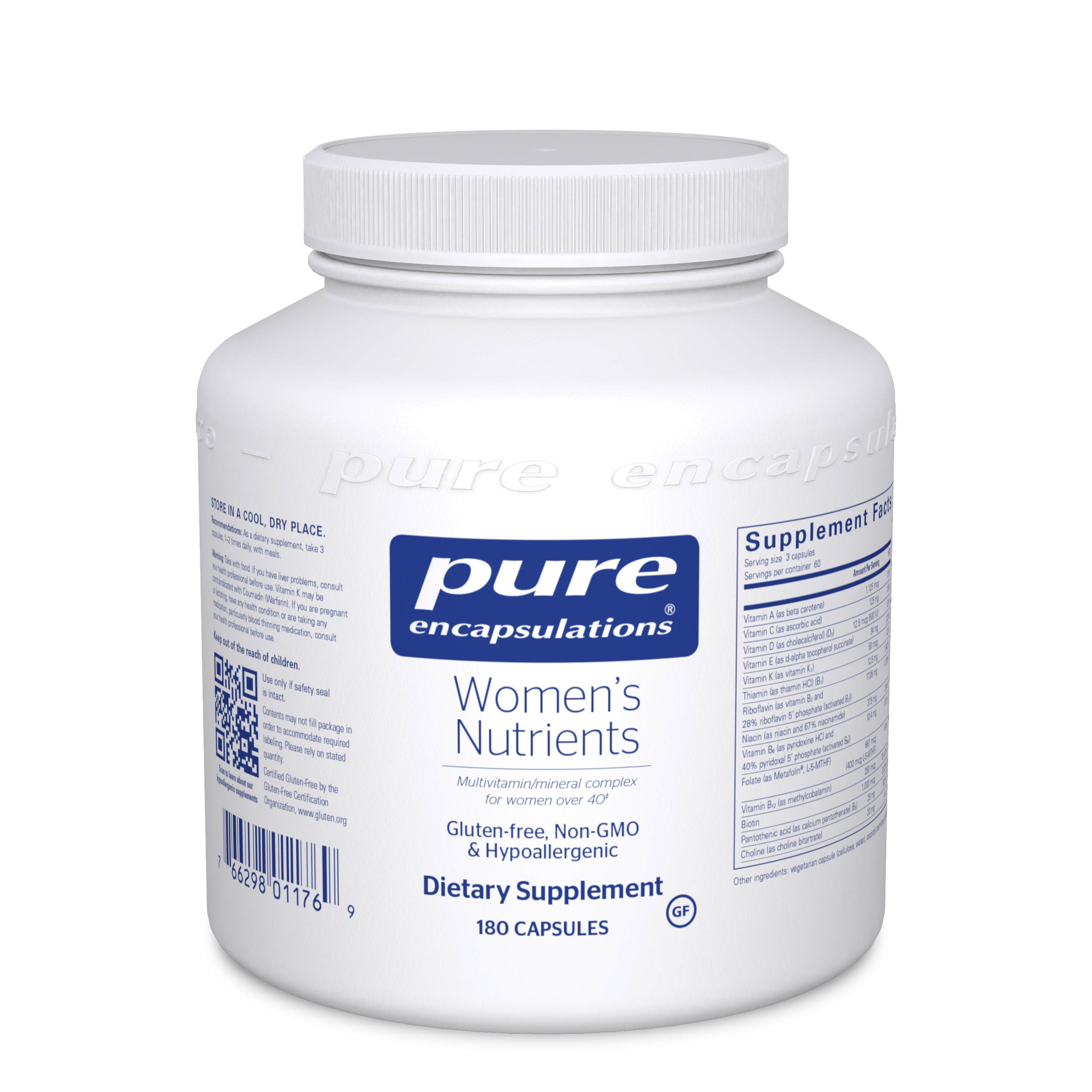 Pure Encapsulations Women's Nutrients Bottle, 180 capsules