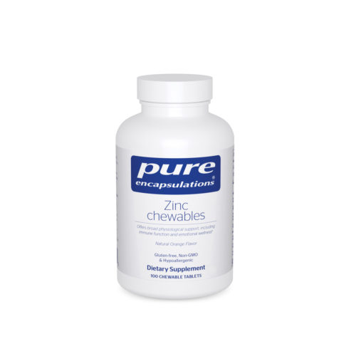 Pure Encapsulations Zinc chewables Bottle, 100 Chewable Tablets